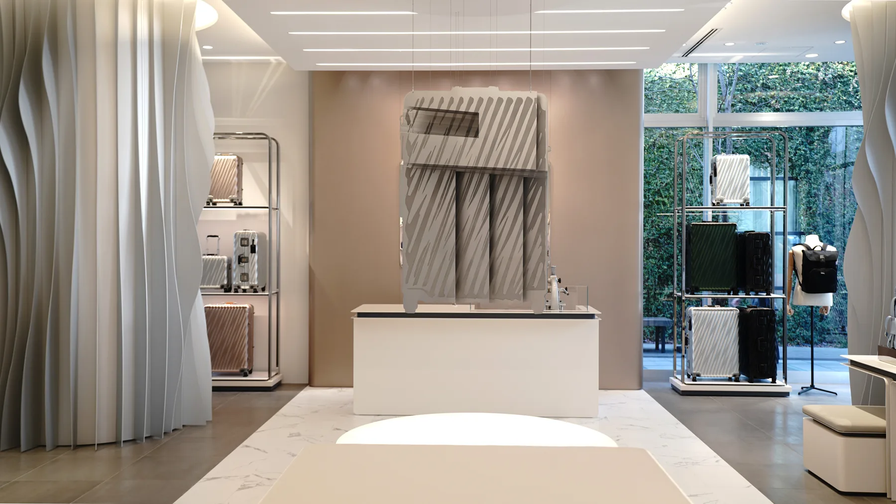 Tumi Tokyo — perceptual sculpture by Michael Murphy